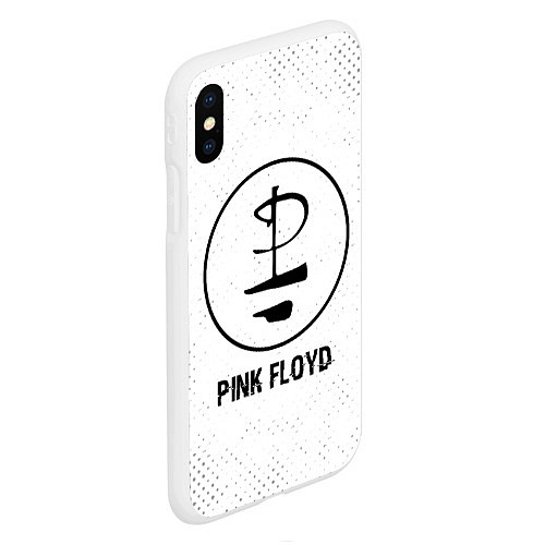 Чехол iPhone XS Max матовый Pink Floyd glitch на светлом фоне / 3D-Белый – фото 2