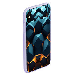 Чехол iPhone XS Max матовый Объемные неровные плиты, цвет: 3D-светло-сиреневый — фото 2