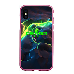 Чехол iPhone XS Max матовый CSGO green neon