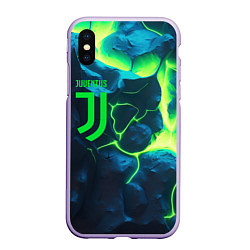 Чехол iPhone XS Max матовый Juventus green neon