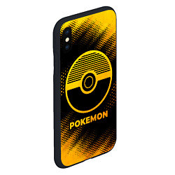 Чехол iPhone XS Max матовый Pokemon - gold gradient, цвет: 3D-черный — фото 2