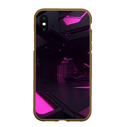 Чехол iPhone XS Max матовый Киберпространство, цвет: 3D-коричневый