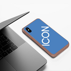 Чехол iPhone XS Max матовый ICON, цвет: 3D-коричневый — фото 2