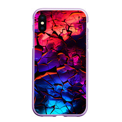 Чехол iPhone XS Max матовый Светящаяся Земля, цвет: 3D-сиреневый