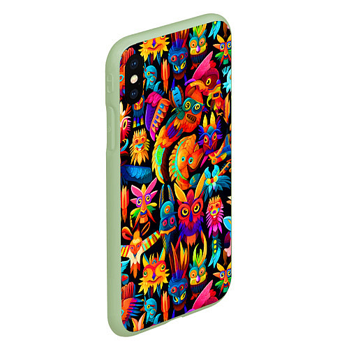 Чехол iPhone XS Max матовый Мифические монстрики / 3D-Салатовый – фото 2