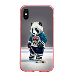 Чехол iPhone XS Max матовый Panda striker of the Florida Panthers, цвет: 3D-баблгам