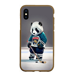 Чехол iPhone XS Max матовый Panda striker of the Florida Panthers