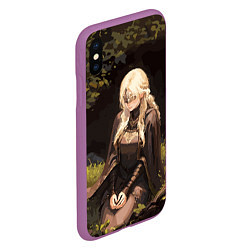 Чехол iPhone XS Max матовый Fire keeper - Dark souls 3, цвет: 3D-фиолетовый — фото 2