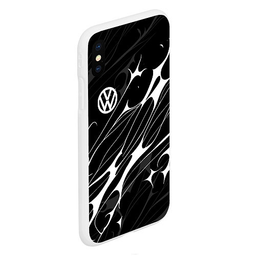 Чехол iPhone XS Max матовый Volkswagen - острые линии / 3D-Белый – фото 2