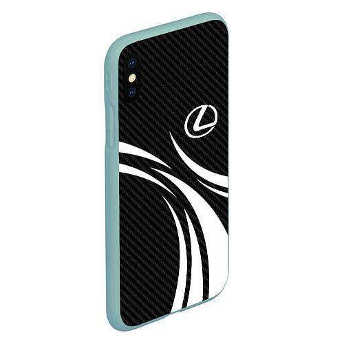 Чехол iPhone XS Max матовый Lexus - carbon line / 3D-Мятный – фото 2