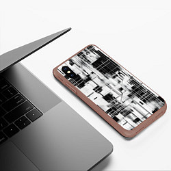Чехол iPhone XS Max матовый Кибер Сетка гранж, цвет: 3D-коричневый — фото 2