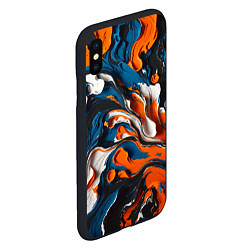 Чехол iPhone XS Max матовый Акриловые краски - оранжевые, цвет: 3D-черный — фото 2