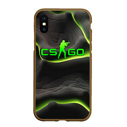 Чехол iPhone XS Max матовый CSGO green black logo