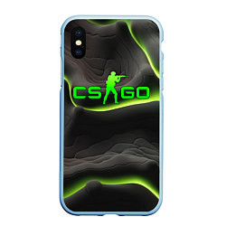 Чехол iPhone XS Max матовый CSGO green black logo