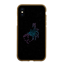 Чехол iPhone XS Max матовый Знак зодиака скорпион - космос