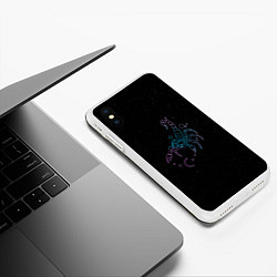 Чехол iPhone XS Max матовый Знак зодиака скорпион - космос, цвет: 3D-белый — фото 2
