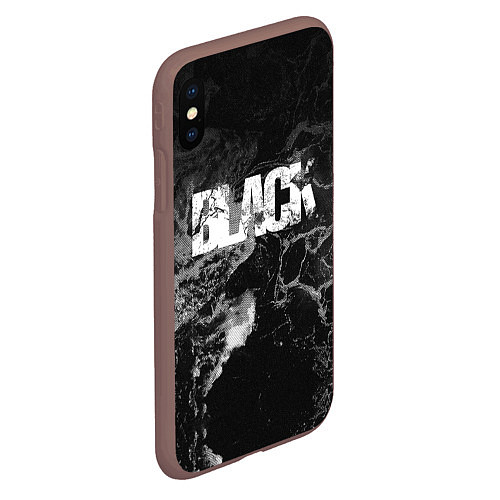 Чехол iPhone XS Max матовый Black - abstract / 3D-Коричневый – фото 2