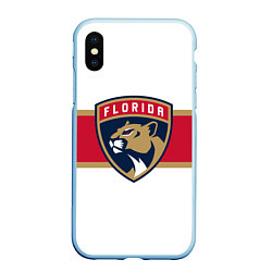 Чехол iPhone XS Max матовый Florida panthers - uniform - hockey, цвет: 3D-голубой