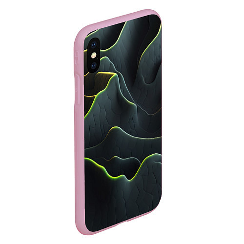 Чехол iPhone XS Max матовый Рельефная текстура / 3D-Розовый – фото 2