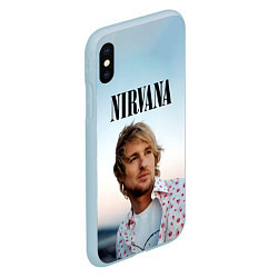 Чехол iPhone XS Max матовый Тру фанат Nirvana, цвет: 3D-голубой — фото 2