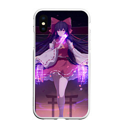 Чехол iPhone XS Max матовый Touhou Project Рейму Хакурей, цвет: 3D-белый