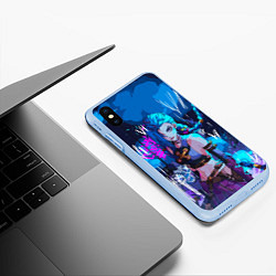 Чехол iPhone XS Max матовый Просто Джинкс - Лига легенд, цвет: 3D-голубой — фото 2