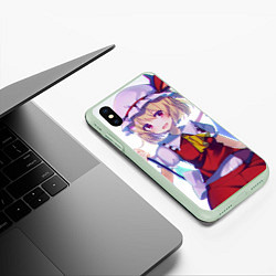 Чехол iPhone XS Max матовый Touhou Project Фландр Скарлет, цвет: 3D-салатовый — фото 2