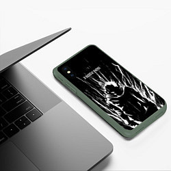 Чехол iPhone XS Max матовый Итадори в ярости - Магическая битва, цвет: 3D-темно-зеленый — фото 2