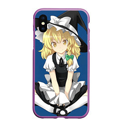 Чехол iPhone XS Max матовый Touhou Project Мариса Кирисаме, цвет: 3D-фиолетовый