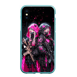 Чехол iPhone XS Max матовый Военные аниме девушки