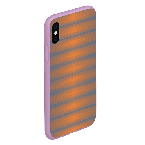 Чехол iPhone XS Max матовый Полосатый закат градиент / 3D-Сиреневый – фото 2