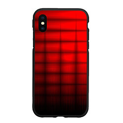 Чехол iPhone XS Max матовый Просто красно-черная клетка, цвет: 3D-черный