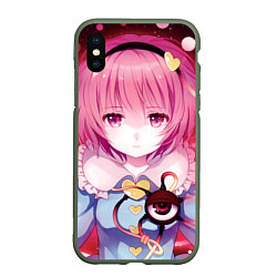 Чехол iPhone XS Max матовый Touhou Project Сатори Комейдзи, цвет: 3D-темно-зеленый