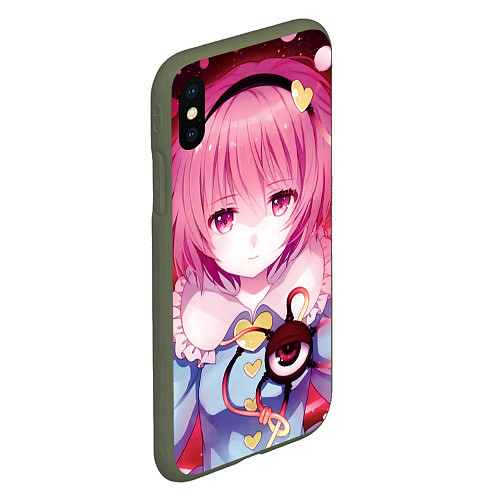 Чехол iPhone XS Max матовый Touhou Project Сатори Комейдзи / 3D-Темно-зеленый – фото 2