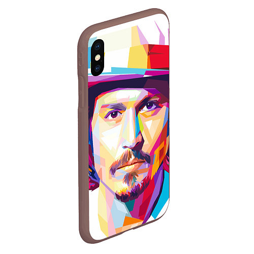 Чехол iPhone XS Max матовый Актер / 3D-Коричневый – фото 2