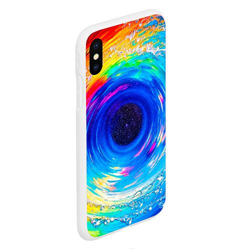 Чехол iPhone XS Max матовый Портал водоворот в иное измерение / 3D-Белый – фото 2