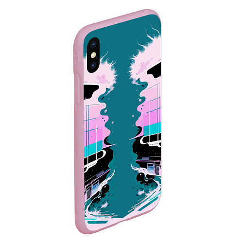 Чехол iPhone XS Max матовый Vanguard abstraction - vogue / 3D-Розовый – фото 2