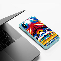 Чехол iPhone XS Max матовый Vanguard abstraction - vogue - art, цвет: 3D-мятный — фото 2