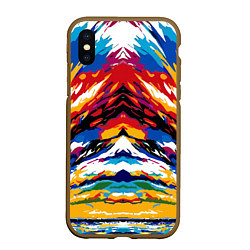 Чехол iPhone XS Max матовый Vanguard abstraction - vogue - art, цвет: 3D-коричневый