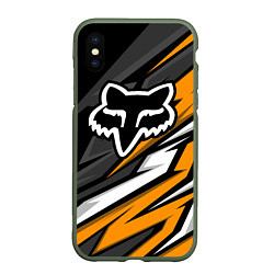 Чехол iPhone XS Max матовый Fox motocross racing - orange