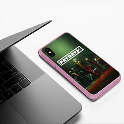 Чехол iPhone XS Max матовый Грабители Payday 3, цвет: 3D-розовый — фото 2
