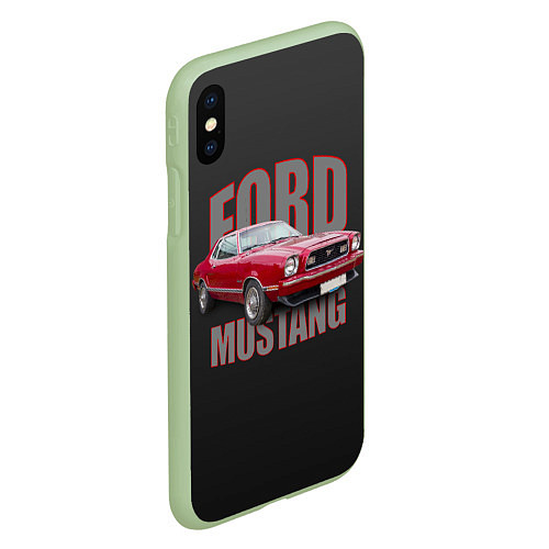 Чехол iPhone XS Max матовый Автомашина Ford Mustang / 3D-Салатовый – фото 2