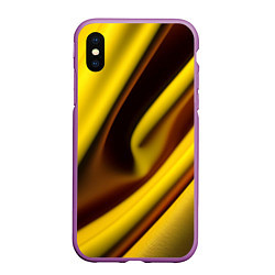 Чехол iPhone XS Max матовый Желтая футболка, цвет: 3D-фиолетовый