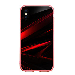 Чехол iPhone XS Max матовый Black and red, цвет: 3D-баблгам