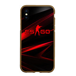 Чехол iPhone XS Max матовый CSGO red black logo