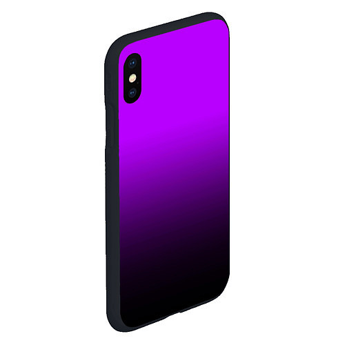 Чехол iPhone XS Max матовый Градиент фиолетово-чёрный / 3D-Черный – фото 2