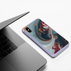 Чехол iPhone XS Max матовый Москва палитра, цвет: 3D-светло-сиреневый — фото 2