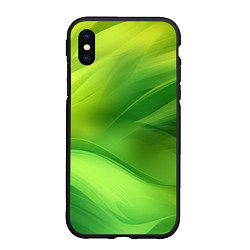 Чехол iPhone XS Max матовый Green lighting background