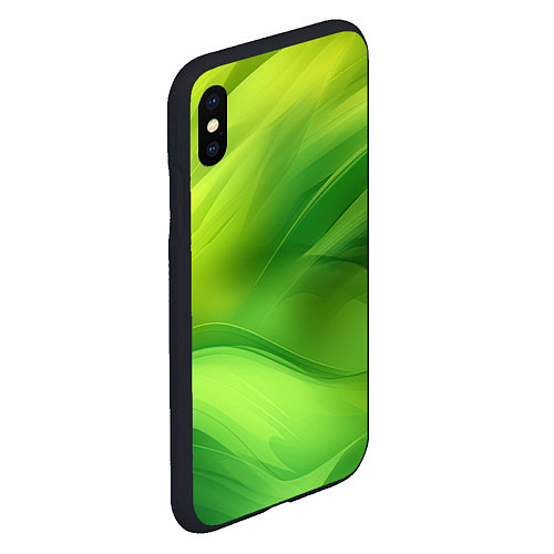 Чехол iPhone XS Max матовый Green lighting background / 3D-Черный – фото 2