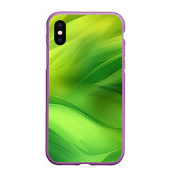 Чехол iPhone XS Max матовый Green lighting background, цвет: 3D-фиолетовый